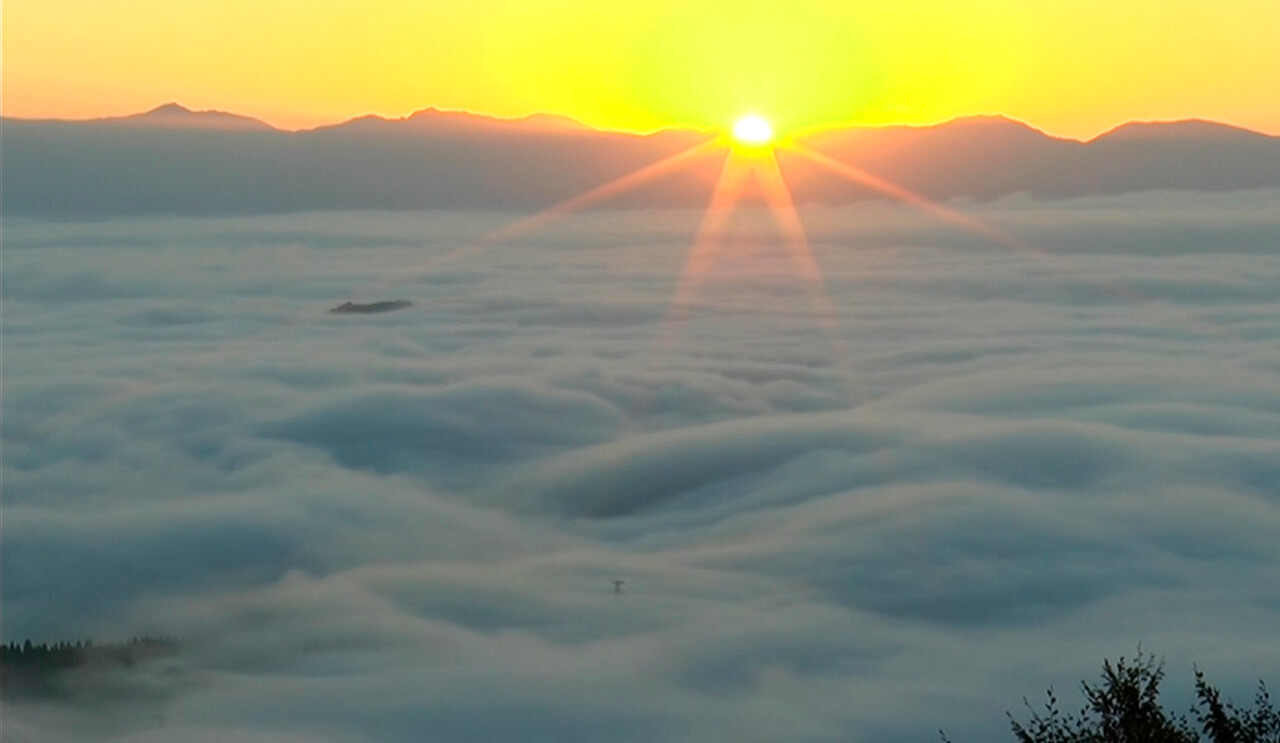 Sea of Clouds at the Mountain Peak of Yozotoge